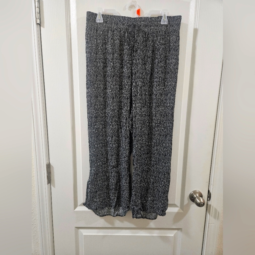 Black and White Wide Leg Pants